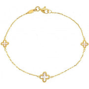 Mark Milton Mother of Pearl Flower Bracelet - Gold