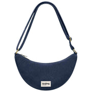 Hindbag Andrea Half Moon Bag - Sammet Marinblå