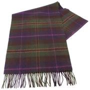 Locharron of Scotland Darwin Rose Hunting Lambswool Scarf - Plommon lila/grön