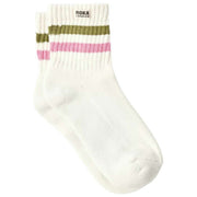 Roka Windosr Stripe Crew Socks - Avokado/Rosa nejlika
