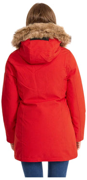 Helvetica Mountain Pioneers Lilli Hooded Parka Jacka - Röd/Naturlig