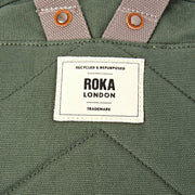 Roka Hampton liten bomullscanvas ryggsäck - Willow Green