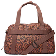 Roka Gatwick liten återvunnen canvas duffelväska - Mini Leopard Brun