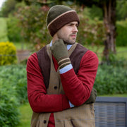 Dents Ribbstickad Wool Beanie Hat - Olivgrön
