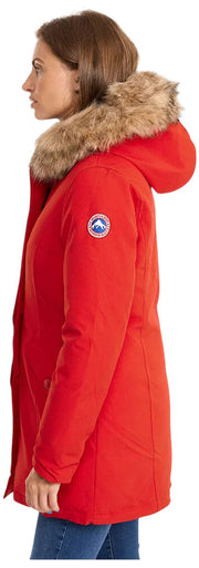 Helvetica Mountain Pioneers Lilli Hooded Parka Jacka - Röd/Naturlig