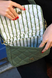 Hindbag Margault Quiltad axelväska - Olivgrön