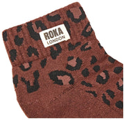 Roka Wembley Anke Socks - Mini Leopard Organic Brown