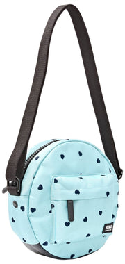 Roka Paddington Small Crossbody-väska i återvunnen canvas - Hjärttryck blå