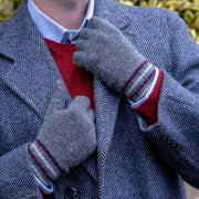 Dents Salcombe Rib Knit Gloves - Kolgrå