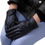 isotoner-smartouch™-three-point-leather-gloves---black-34518547