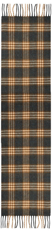 Dents Rutig Rutig Tofs Scarf - Grå/Kaffebrun
