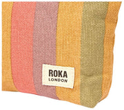 Roka Maida Vale liten bomullscanvaspåse - blekt multirand