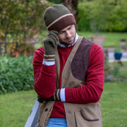 Dents Ribbstickad Wool Beanie Hat - Olivgrön