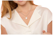 Pearls of the Orient Keishi Pearl Pendant Chunky Chain Necklace - Silver/Vit