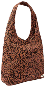 Roka Hoxton Large Cotton Canvas Axelväska - Mini Leopard Brown