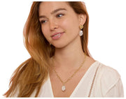 Pearls of the Orient Keishi Pearl Pendant Chunky Chain Necklace - Guld/Vit