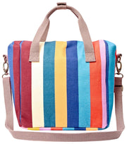 Roka Hampstead Cotton Canvas Lunchväska - Bred Multi Stripe
