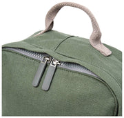 Roka Hampton liten bomullscanvas ryggsäck - Willow Green
