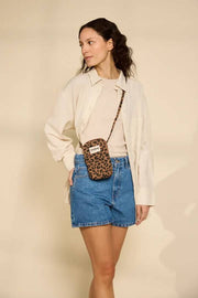 Hindbag Bill telefonväska - Leopard Cinnamon Brown