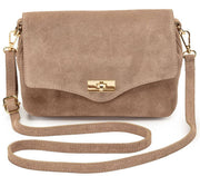 Elie Beaumont Suede Midi Twist Bag - Mink Beige