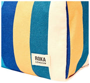 Roka Mayfair Liten Tvättväska i bomull Canvas - Bred Multi Stripe