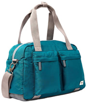 Roka Gatwick liten återvunnen duffelväska i canvas - Deep Teal Blue