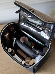 Stackers Large Cosmetic Case - Svart Raffia