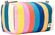 Roka Mayfair Liten Tvättväska i bomull Canvas - Bred Multi Stripe
