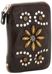 Campomaggi Siena Flower Stud Purse - Militärgrön