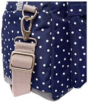 Roka Gatwick Small Recycled Canvas Duffle Bag - Navy Polka Dot
