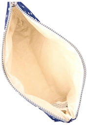 Roka Maida Vale Medium Cotton Canvas Pouch - Marinblå Polka Dot