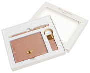 Alice Wheeler London Bow Card Hållare Nyckelring och Pen Lyx Present Set - Rosa