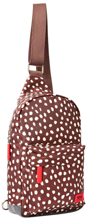 Roka Willesden Large Crossbody-väska i återvunnen canvas - brun fläck