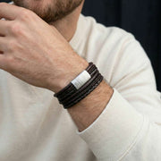 steel-barnett-bonacci-layered-multi-strand-leather-bracelet---brown-35896639