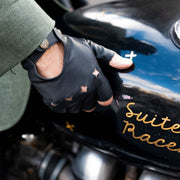 Dents The Suited Racer Gripper Körhandskar i läder - Svart