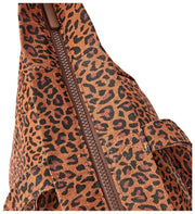 Roka Marylebone Stor tygväska i bomullscanvas - Mini Leopard Brun