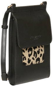 Alice Wheeler London Mini Bloomsbury Crossbody-väska - Svart/Leopard