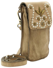 Campomaggi Siena Stud Telefonhållarväska - Ice Beige