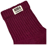 Roka Windsor Solid Crew Socks - Plommon Burgundy