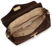 Elie Beaumont Suede Midi Twist Bag - Chokladbrun