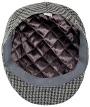 Dents Blashford Tweed Flat Cap - Kolgrå