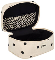 Hindbag Gaspard Makeupväska - Benvit prickig