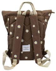 Kind Bag London Hackney broderad medium ryggsäck - Cocoa Brown Daisy