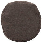Dents Grafham Herringbone Tweed Flat Cap - Chokladbrun