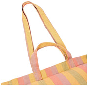 Roka Marylebone Stor bomullscanvas överdimensionerad tygväska - Faded Multi Stripe