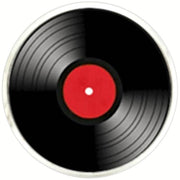 Bassin och brun vinylskivmanschettknappar - röd/svart