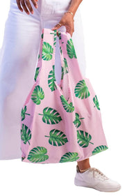 Kind Bag London Medium återanvändbar väska - Palms Pink/Green