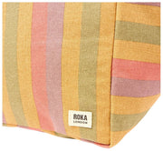 Roka Marylebone Stor bomullscanvas överdimensionerad tygväska - Faded Multi Stripe