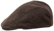 Dents Grafham Herringbone Tweed Flat Cap - Chokladbrun