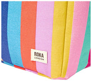 Roka Hampstead Cotton Canvas Lunchväska - Bred Multi Stripe